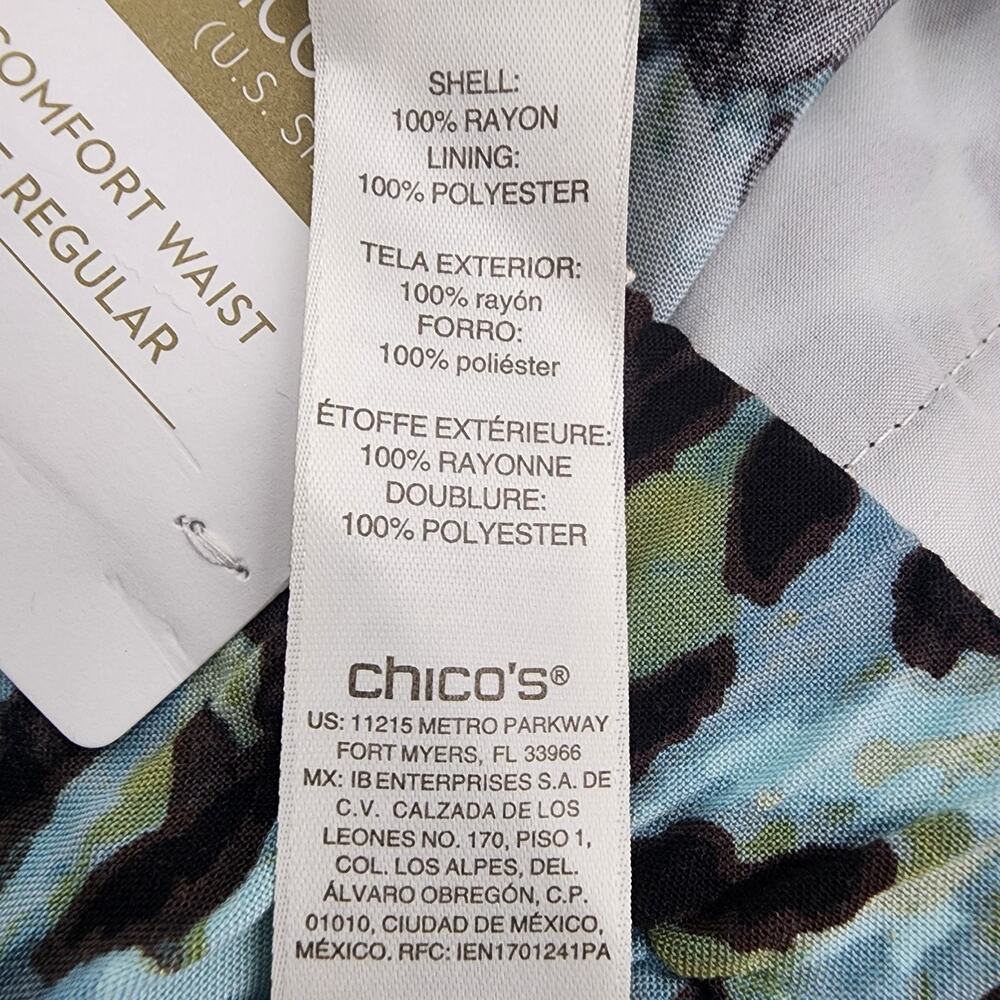 Chico’s Womens Animal Luster Drape Wide Leg Size 3 US 16 Pull On Elastic Waist - Picture 8 of 10